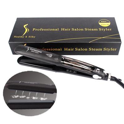 Plancha de pelo profesional de cerámica y turmalina con vapor y función de aceite de argán