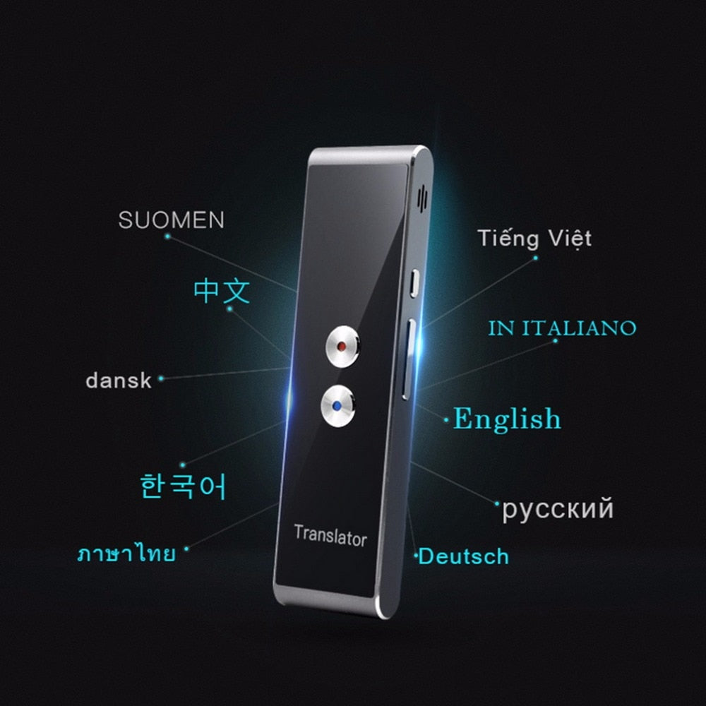 Traductor de Voz Inteligente Multilenguaje en Tiempo Real Bluetooth Recargable