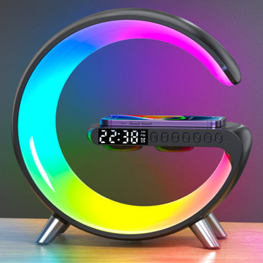 Lámpara Inteligente LED en Forma G con Bluetooth y Cargador Inalámbrico Ambiental