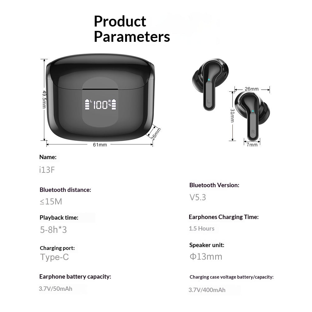 Auriculares Bluetooth TWS In-ear Inteligentes de Larga Duración